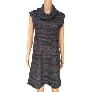 Dragonfly Lambswool blend Cowl Neck Sweater Dress Heather Gray Size M Cozy Knit